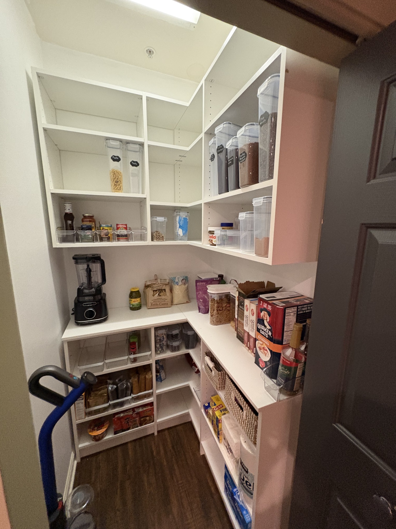Stocked wraparound pantry